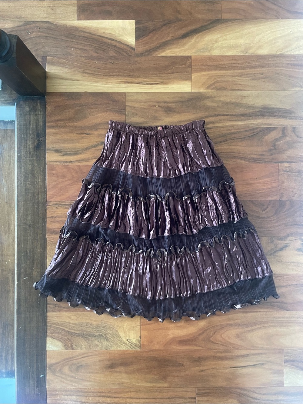 Whimsygoth Brown Ruffle Tiered Maxi Skirt - Picture 6 of 6